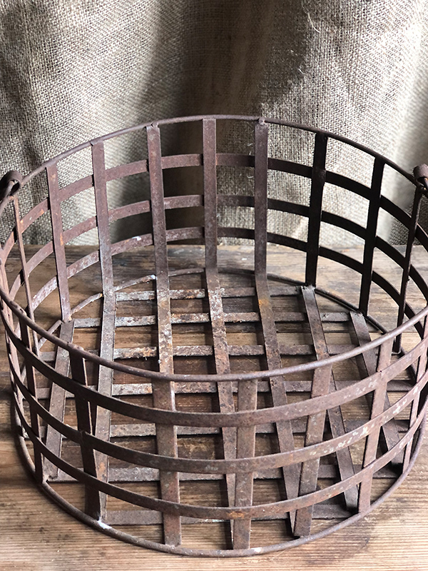 Metal basket close up