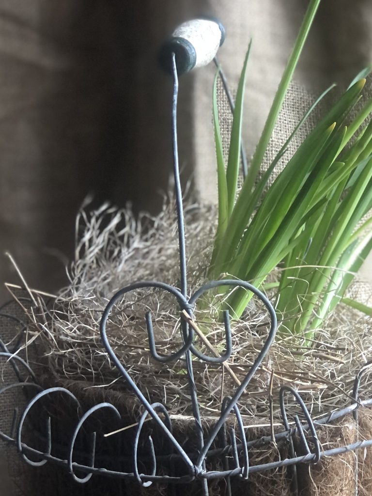 Wire strawberry basket close up