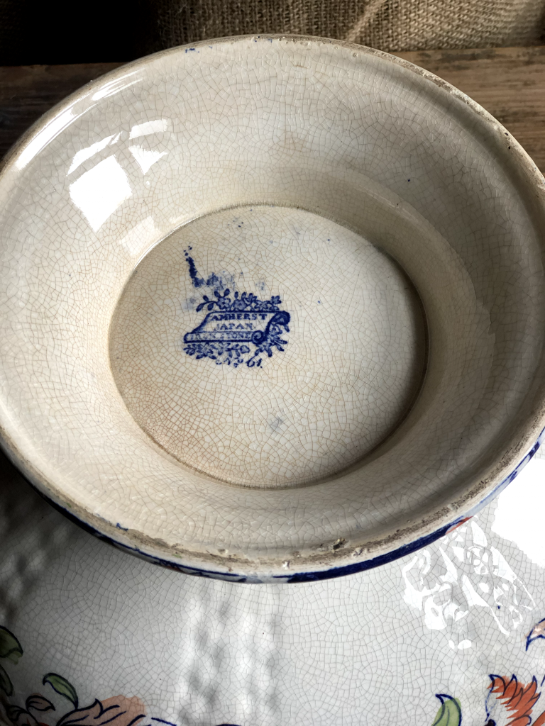 Japanese large china bowl close up