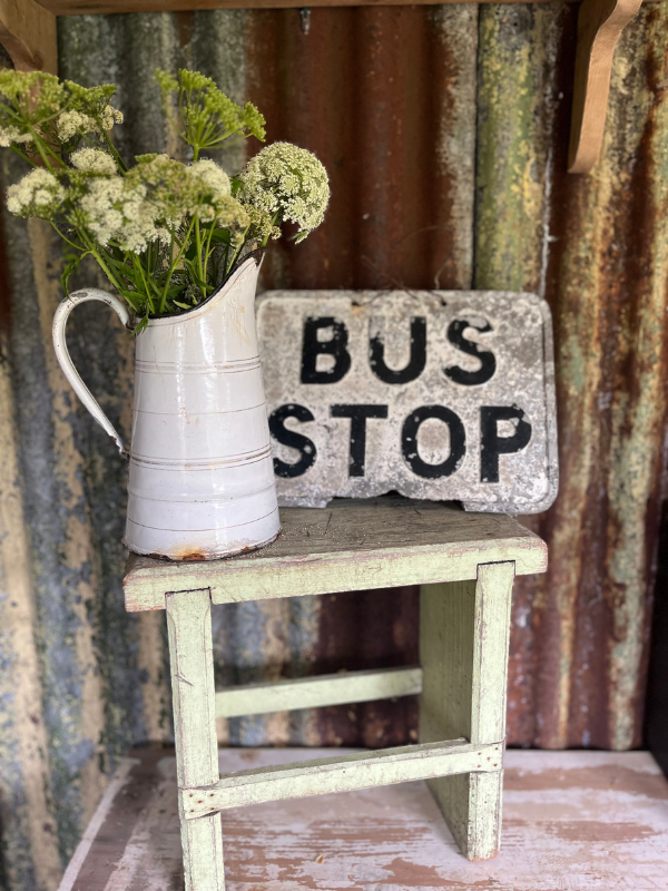 thumbnail image 2 of Personalised Bus Stop Metal Sign – Square, Rusted Print Look – Any Name 2 of 6